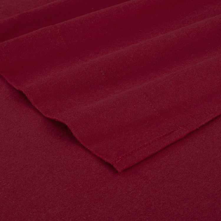 Kathy Ireland 100% Turkish Cotton Solid Flannel Sheet Set - Burgundy
