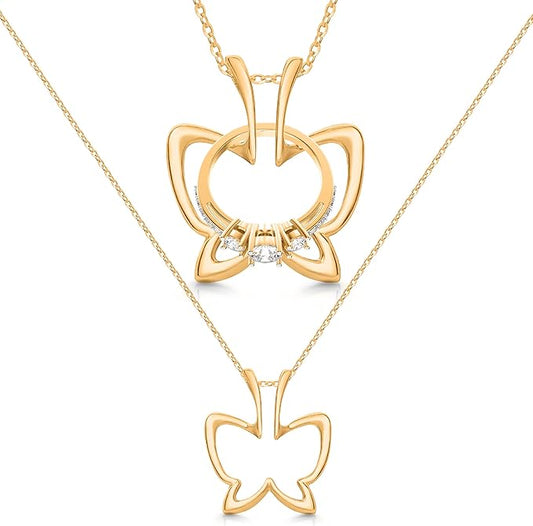 Patented Ring Holder Necklace - Stainless Steel - Gold