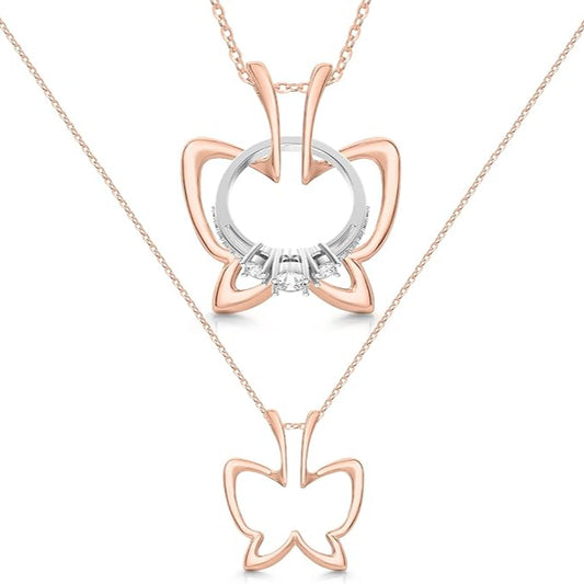 Patented Ring Holder Necklace - .925 Rose Gold Plated