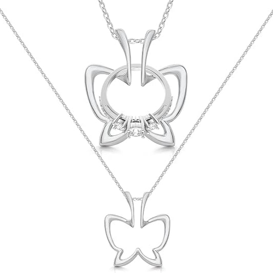 Patented Ring Holder Necklace - Stainless Steel - Silver