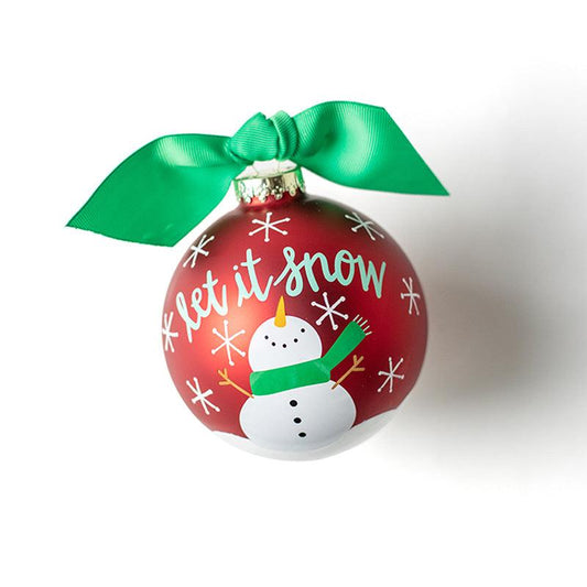 Snowman Let it Snow 100mm Glass Ornament