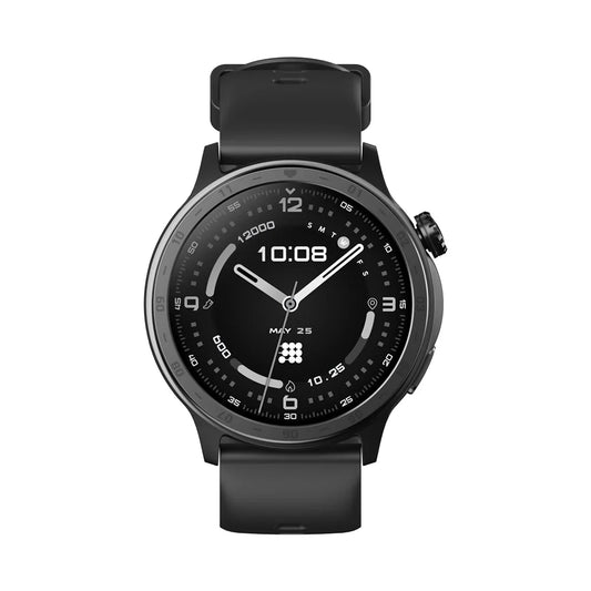 Black smartwatch on a white background