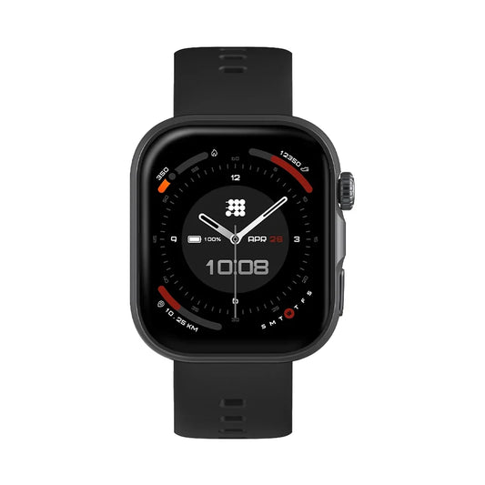 Black smartwatch on a white background