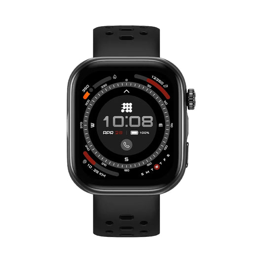 Black smartwatch on a white background