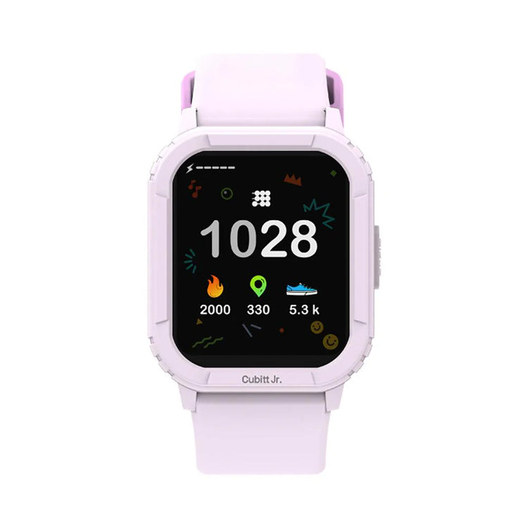 Smartwatch with a white band on a white background