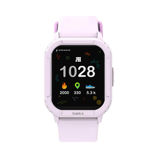 Smartwatch with a white band on a white background