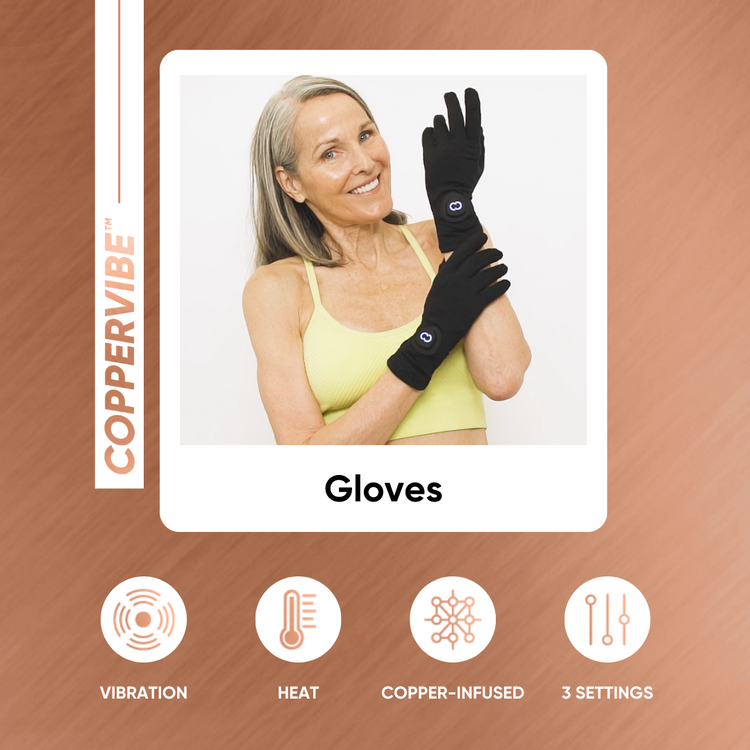 CopperVibe Vibration + Heat Therapy Gloves