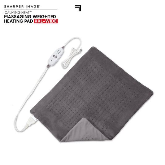 Weighted Massaging Heating Pad Deluxe XXL By Sharper Image - Set of 2