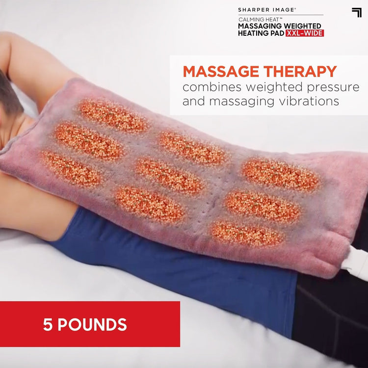 SPECIAL OFFER Weighted Massaging Heating Pad Deluxe XXL By Sharper Image - Set of 2