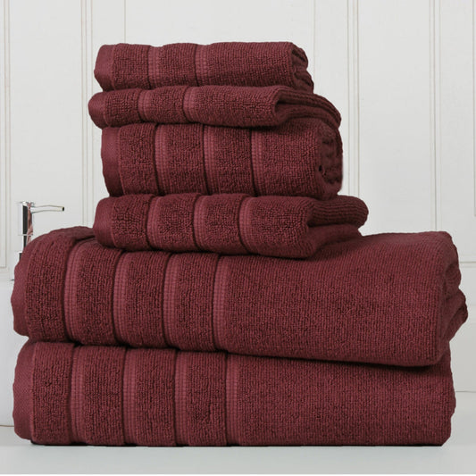 Bibb Home 6-Piece Zero Twist Egyptian Cotton Towel Set