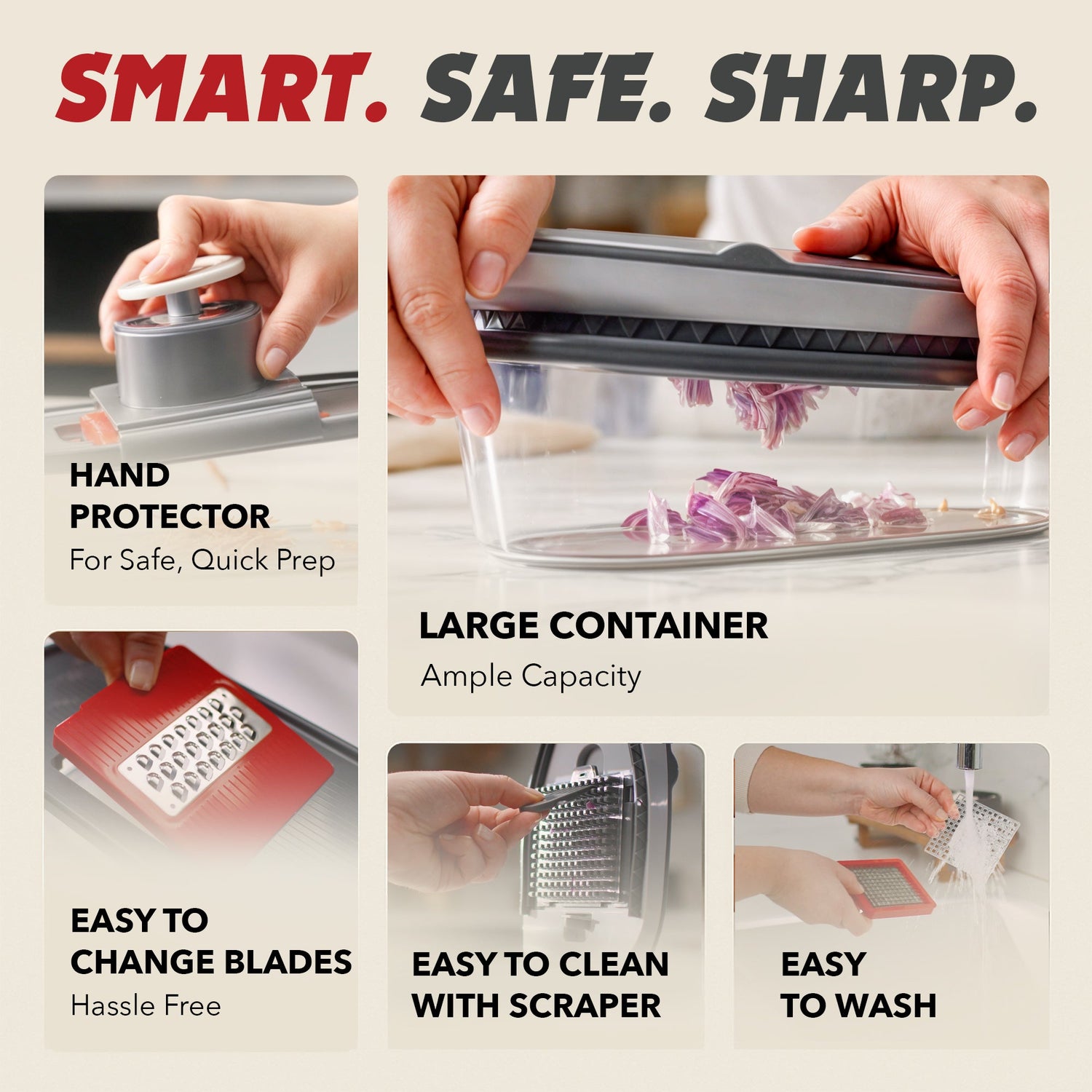 Product advertisement with text 'Smart. Safe.