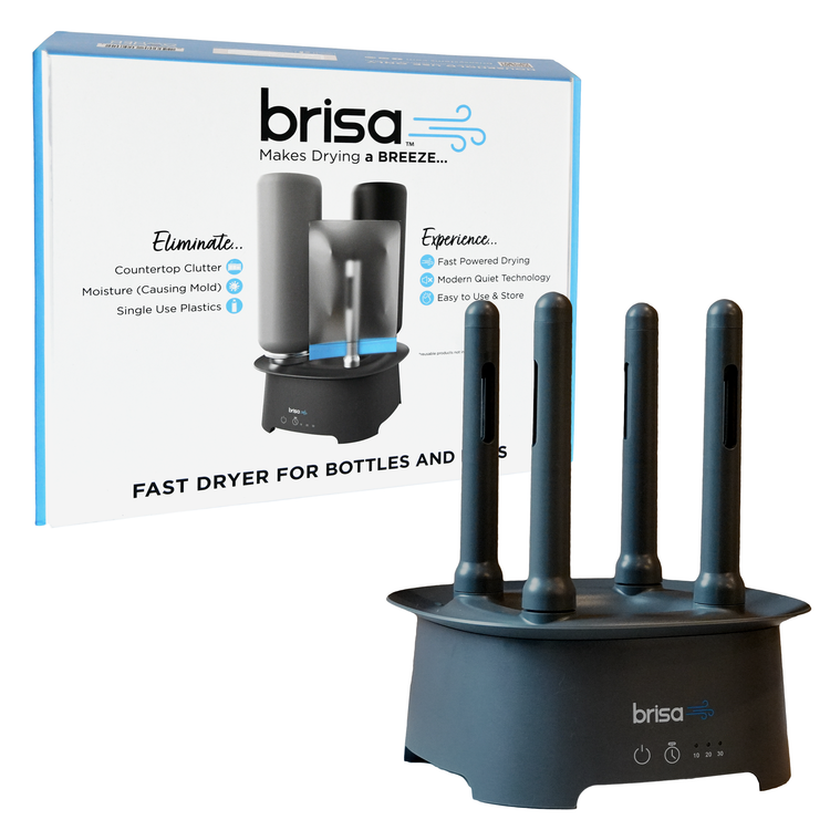 Brisa bottle dryer with packaging in the background