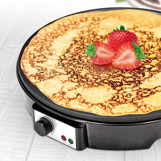 12-Inch Nonstick Electric French Crepe Maker with Recipe Book and Wooden Spatula
