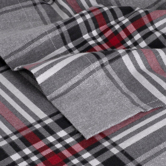 Kathy Ireland 100% Turkish Cotton Flannel Sheet Set - Crimson Check
