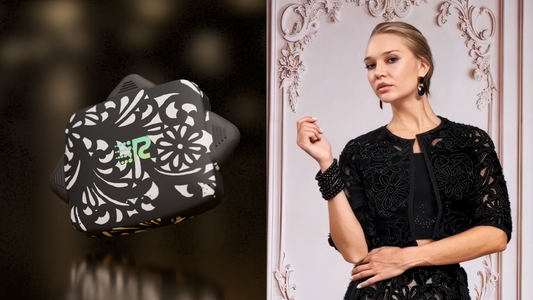 Five different patterned cases on a white background