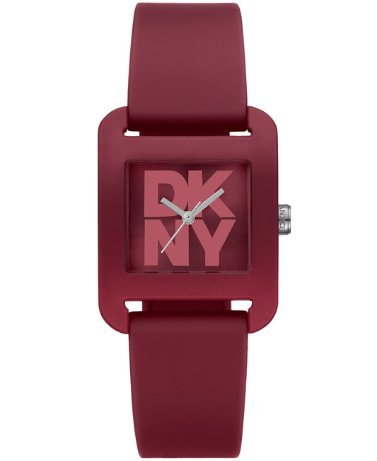 Red watch with 'DK' logo on a white background