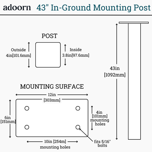 In-Ground Post - Black