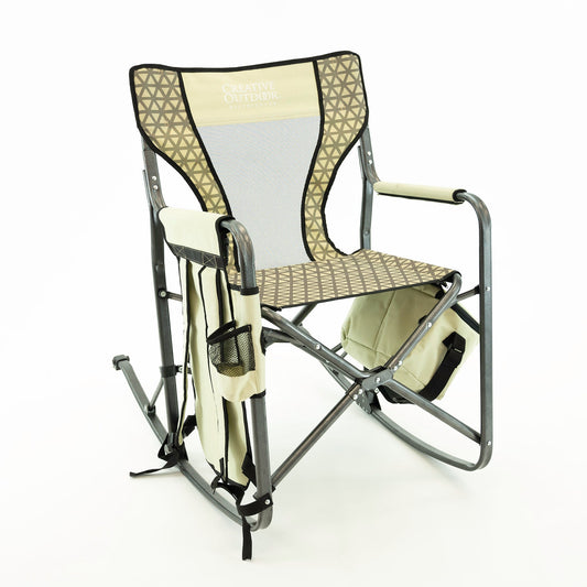 Folding Rocking Chair with Ice Box Cooler - Earth Diamond