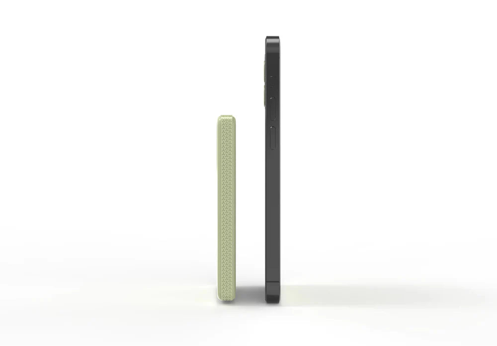 Two smartphone cases, one green and one black, on a white background