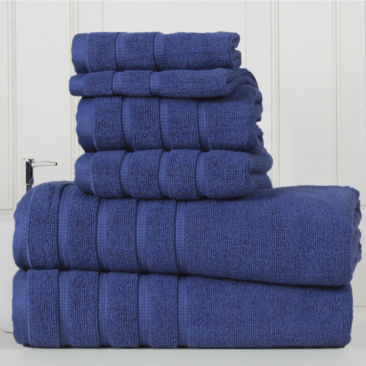 Bibb Home 6-Piece Zero Twist Egyptian Cotton Towel Set