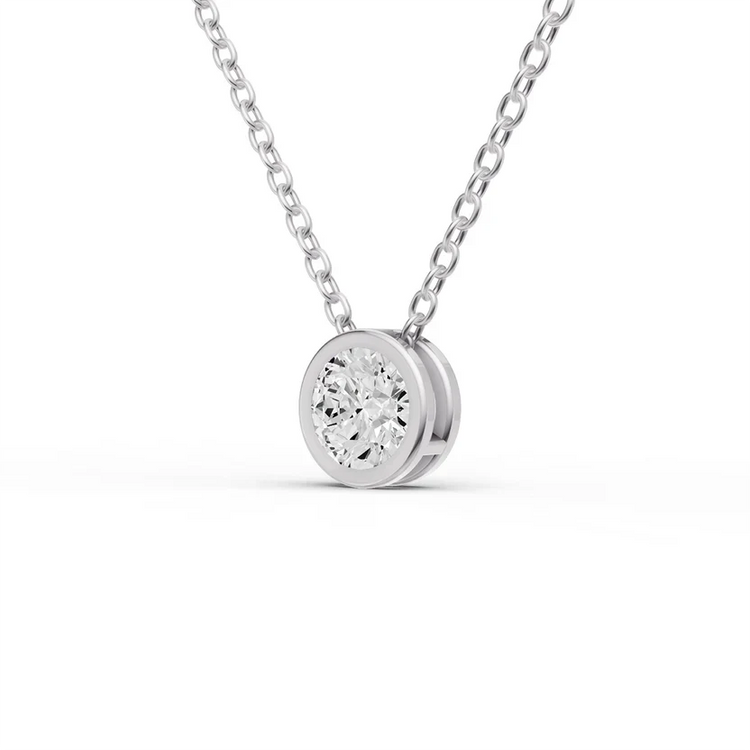 Diamond necklace on a white background