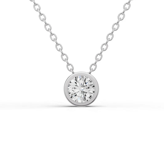 Diamond necklace on a white background