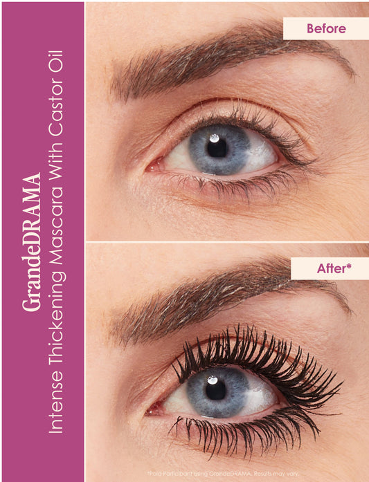 Set of GrandLashMD eyelash and brow products in a decorative box on a white background