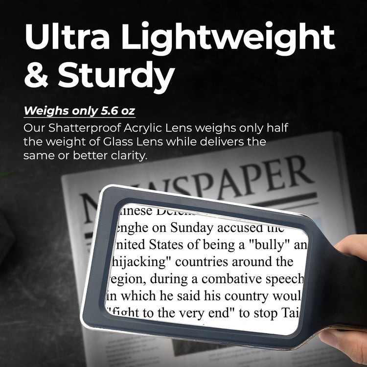 6X Rechargeable LED Magnifying Glass with 3 Color Modes