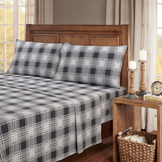 Kathy Ireland 100% Turkish Cotton Flannel Sheet Set - Eden Plaid