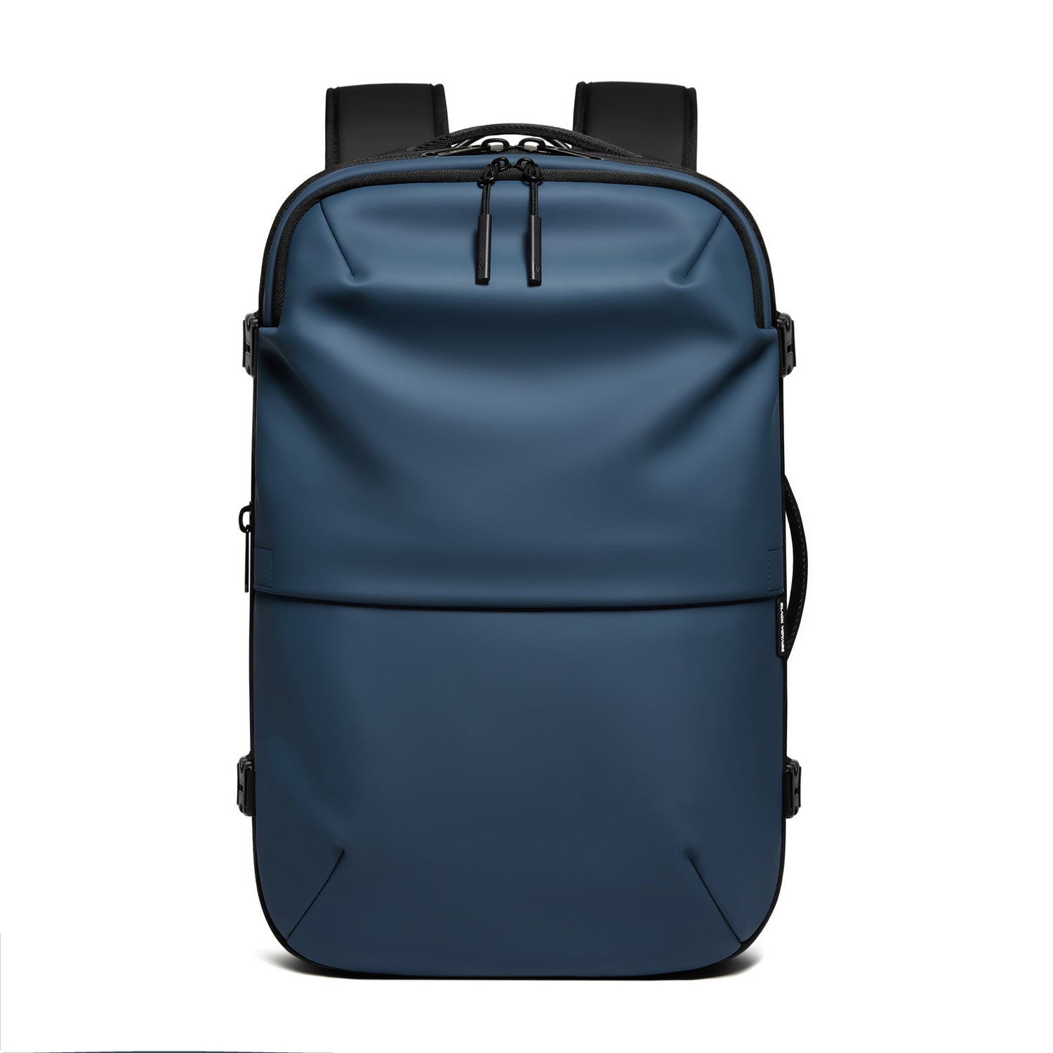 Blue backpack on a white background