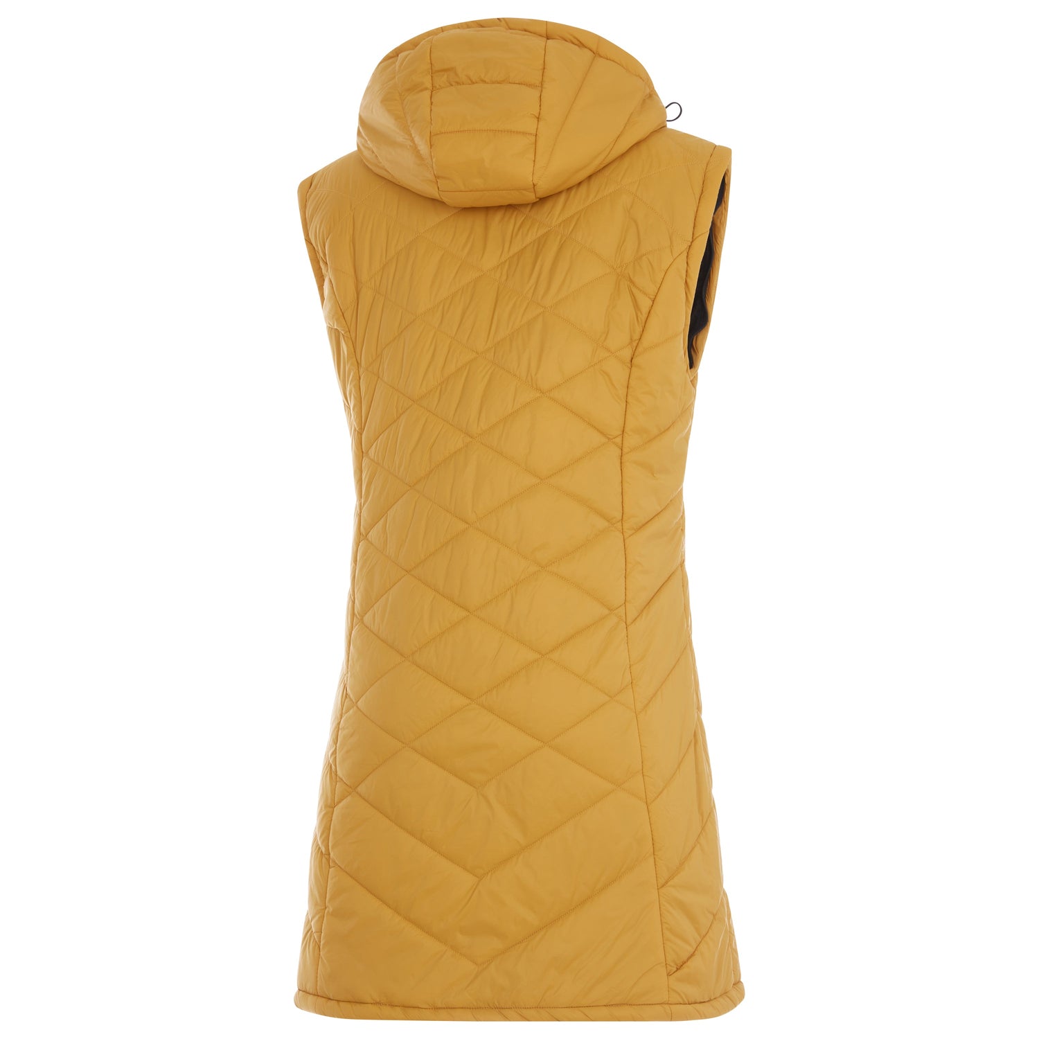 Yellow quilted vest on a white background
