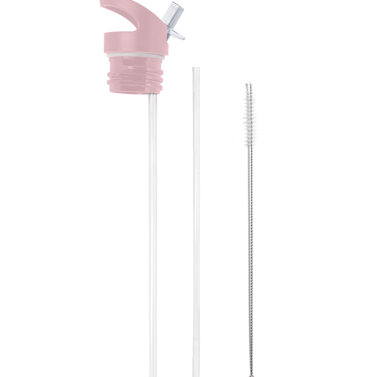 Flip ‘N’ Sip Lid Pink | 2 Straws + 1 Cleaner - My Bougie Bottle