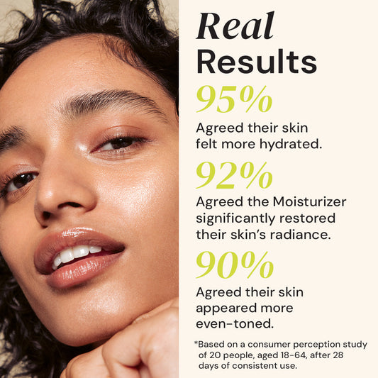 Yellow jar of Advanced Brightening Moisturizer with silver lid on a white background