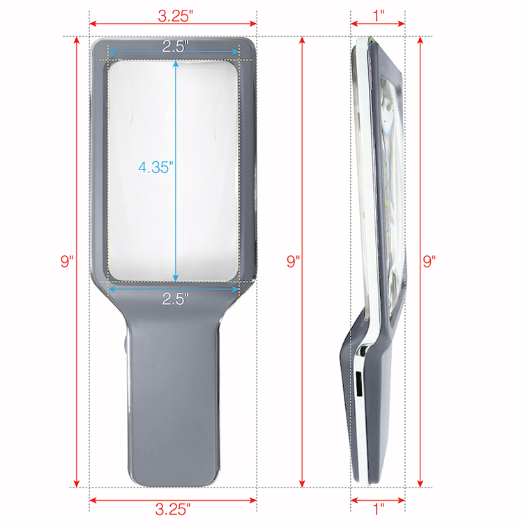 6X Rechargeable LED Magnifying Glass with 3 Color Modes