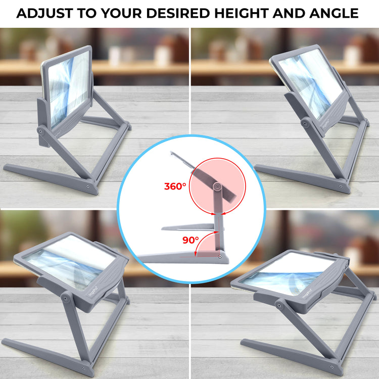 5x LED Page Magnifier with 3 Color Light Modes & Detachable Hands-Free Stand