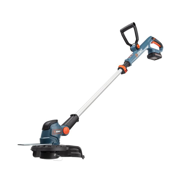 Gardening tool, specifically a string trimmer, on a white background