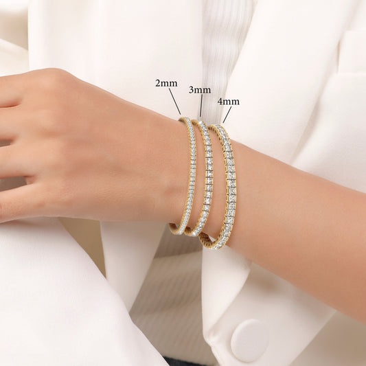 Gold bracelet with diamonds on a white background
