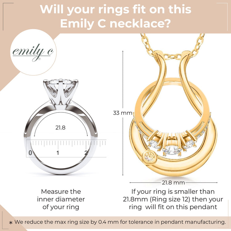 Patented Ring Holder Necklace - Stainless Steel - Gold