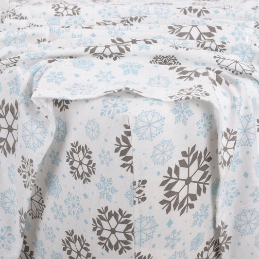 Kathy Ireland 100% Turkish Cotton Flannel Sheet Set - Gray Blue Frost