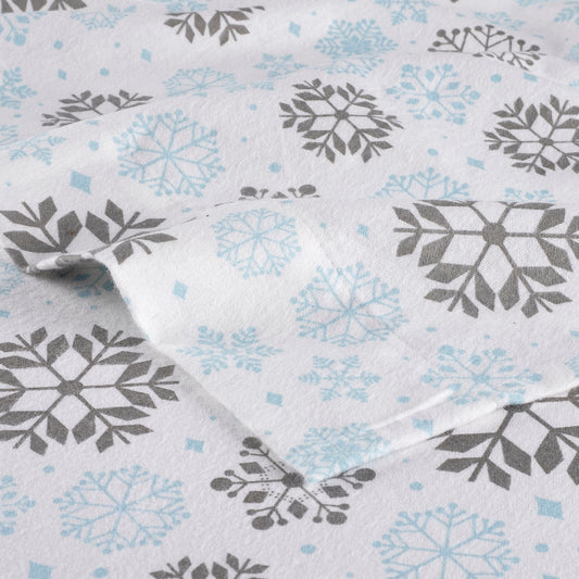 Kathy Ireland 100% Turkish Cotton Flannel Sheet Set - Gray Blue Frost