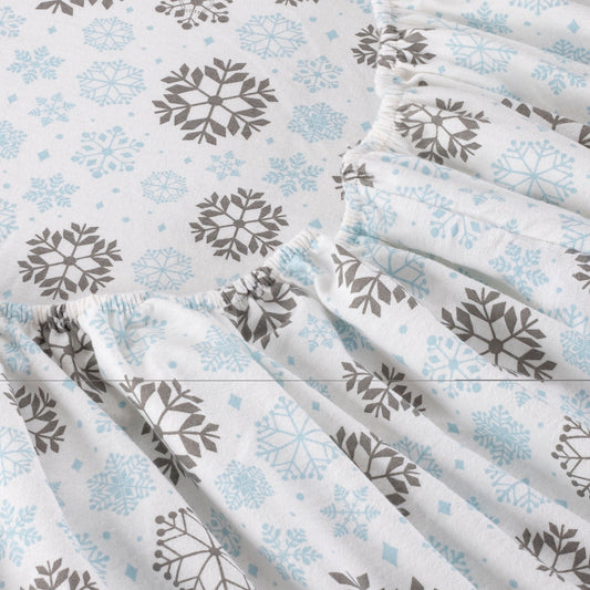 Kathy Ireland 100% Turkish Cotton Flannel Sheet Set - Gray Blue Frost