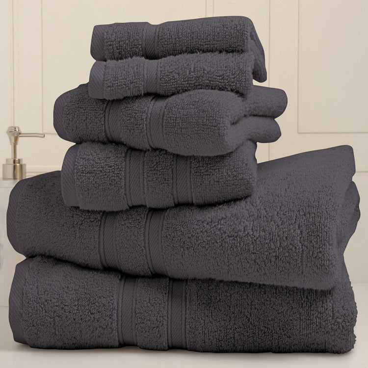 Bibb Home 6-Piece Zero Twist Egyptian Cotton Towel Set