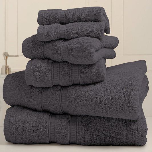 Bibb Home 6-Piece Zero Twist Egyptian Cotton Towel Set