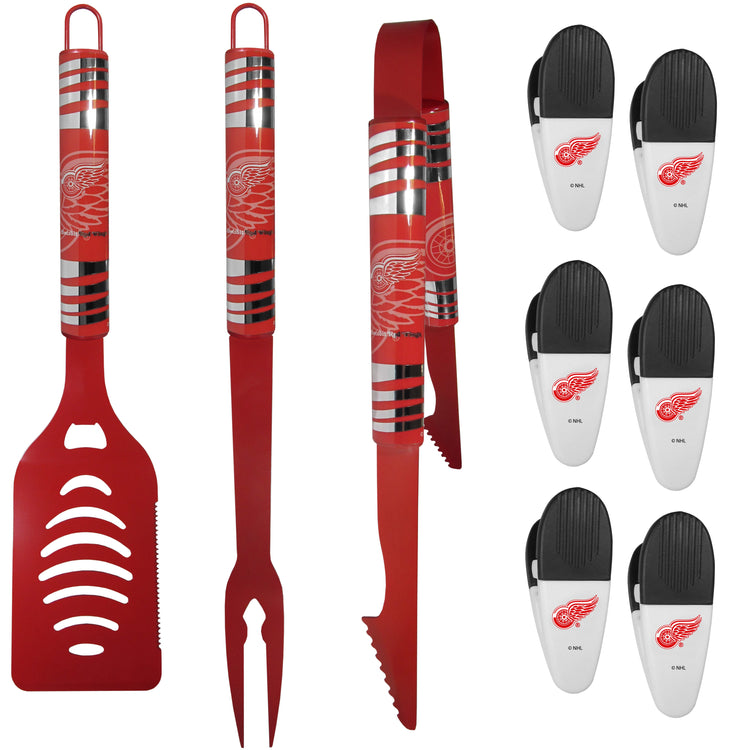 NHL 9 pc Tailgate set w/3 Color BBQ Tools and 6 chip Clips