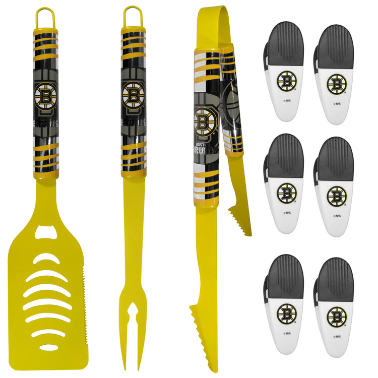 NHL 9 pc Tailgate set w/3 Color BBQ Tools and 6 chip Clips