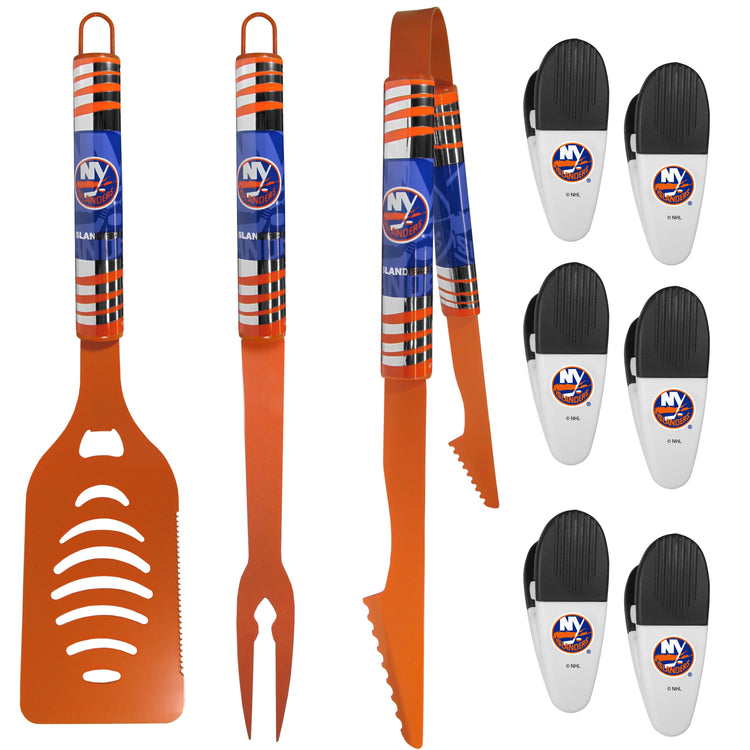 NHL 9 pc Tailgate set w/3 Color BBQ Tools and 6 chip Clips
