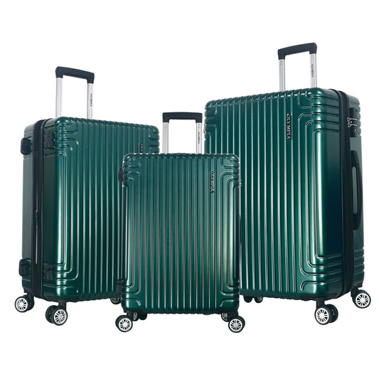 Gulliver 3-Piece Expandable Hardcase Luggage Set with TSA Lock - Forest Green