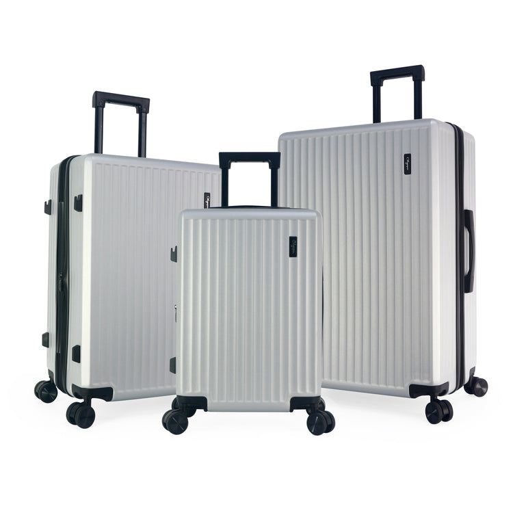 Olympia USA Fandom 3-Piece Expandable Hardcase Luggage Set - Silver