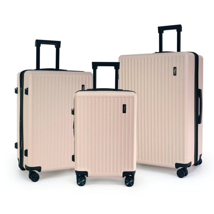 Olympia USA Fandom 3-Piece Expandable Hardcase Luggage Set - Pastel Pink