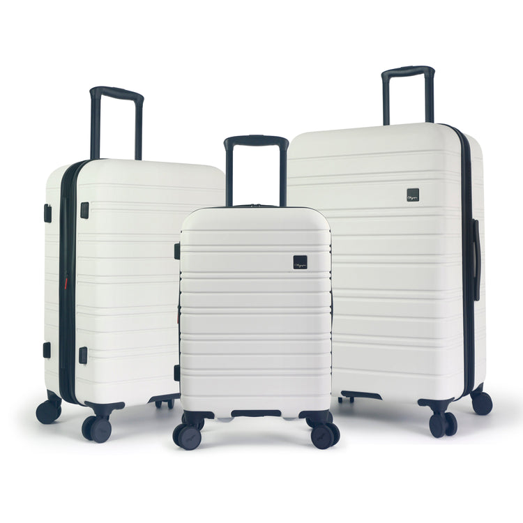 Olympia USA Aries 3-Piece Expandable Hardcase Luggage Set - Ivory